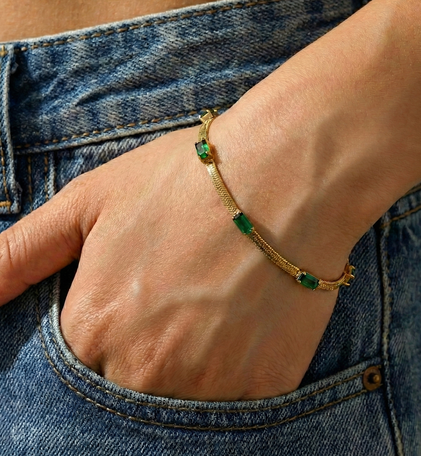 Classic Cubic Zircon Serpent Bracelet