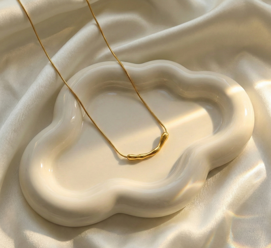 Abstract Wave Pendant Necklace