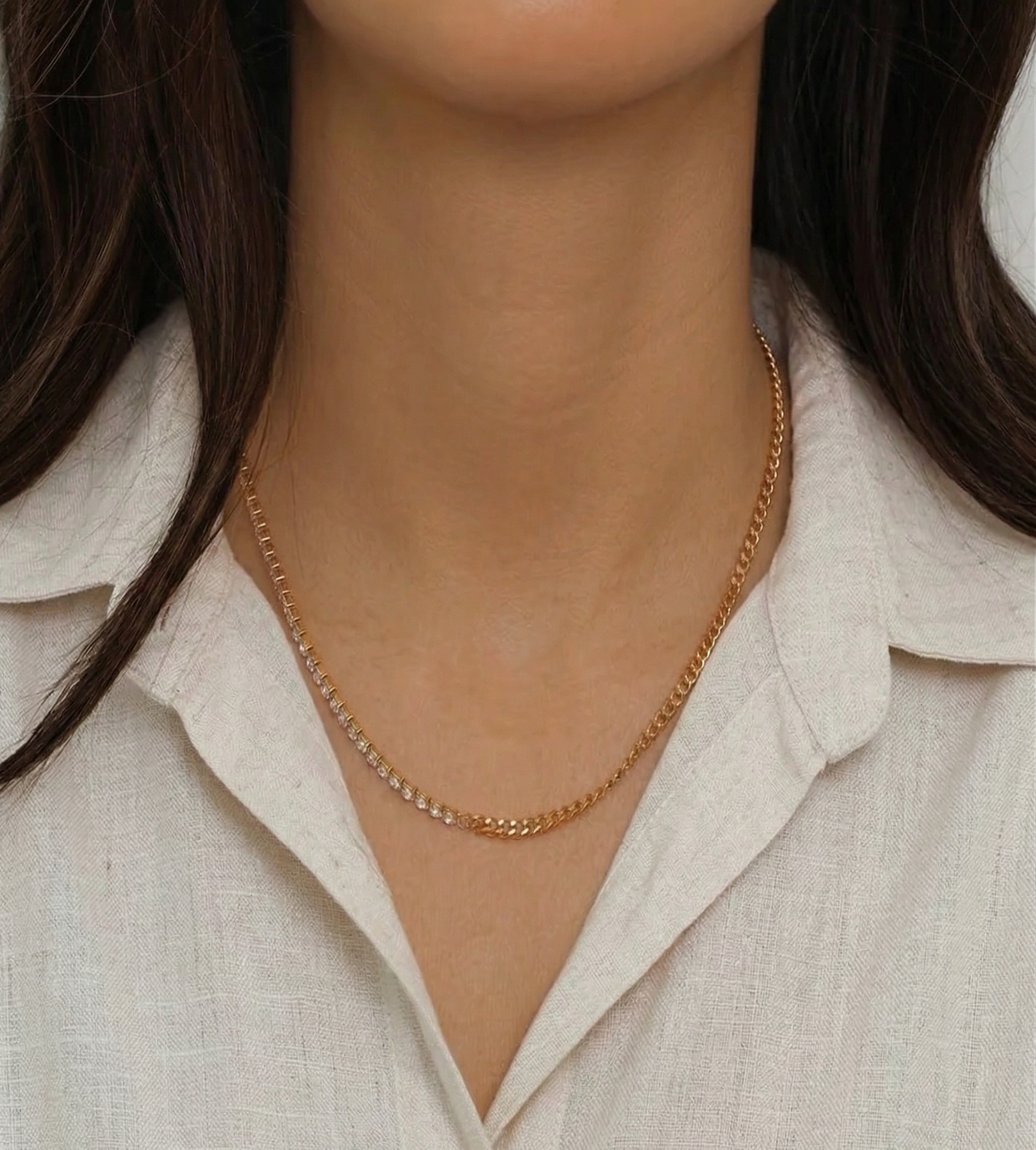 Iced Out Zircon Cuban Link Chain Necklace