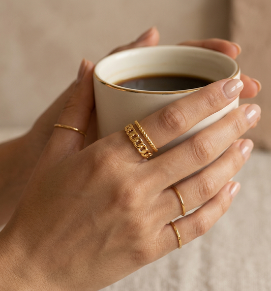 Minimalist Hollow Cut Open Ring