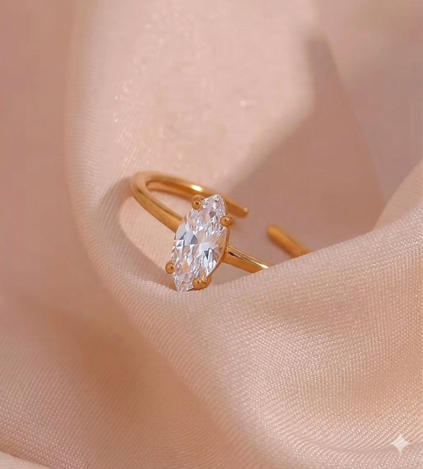 Minimalist Zircon Adjustable Ring