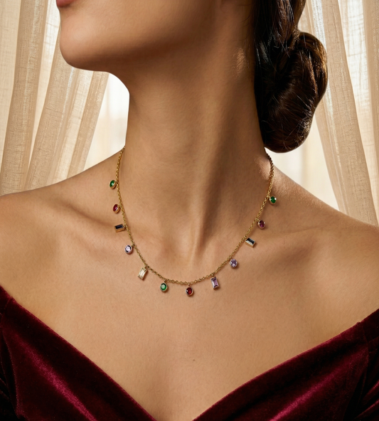 Sparkling Zircon Choker Necklace