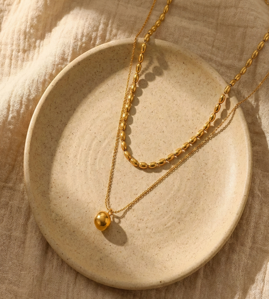 Double-Layer Ball Pendant Necklace