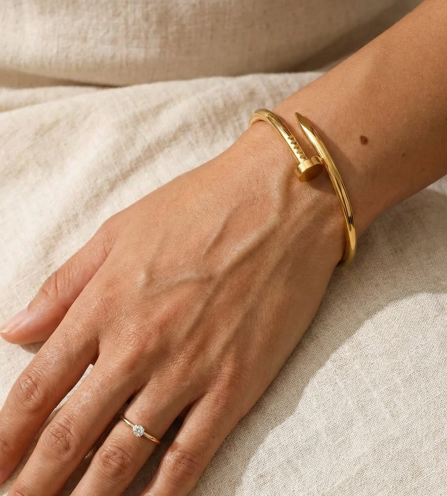 Timeless Nail Gold Bracelet