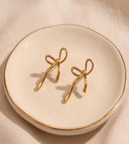 Dainty Ribbon Bow Earring