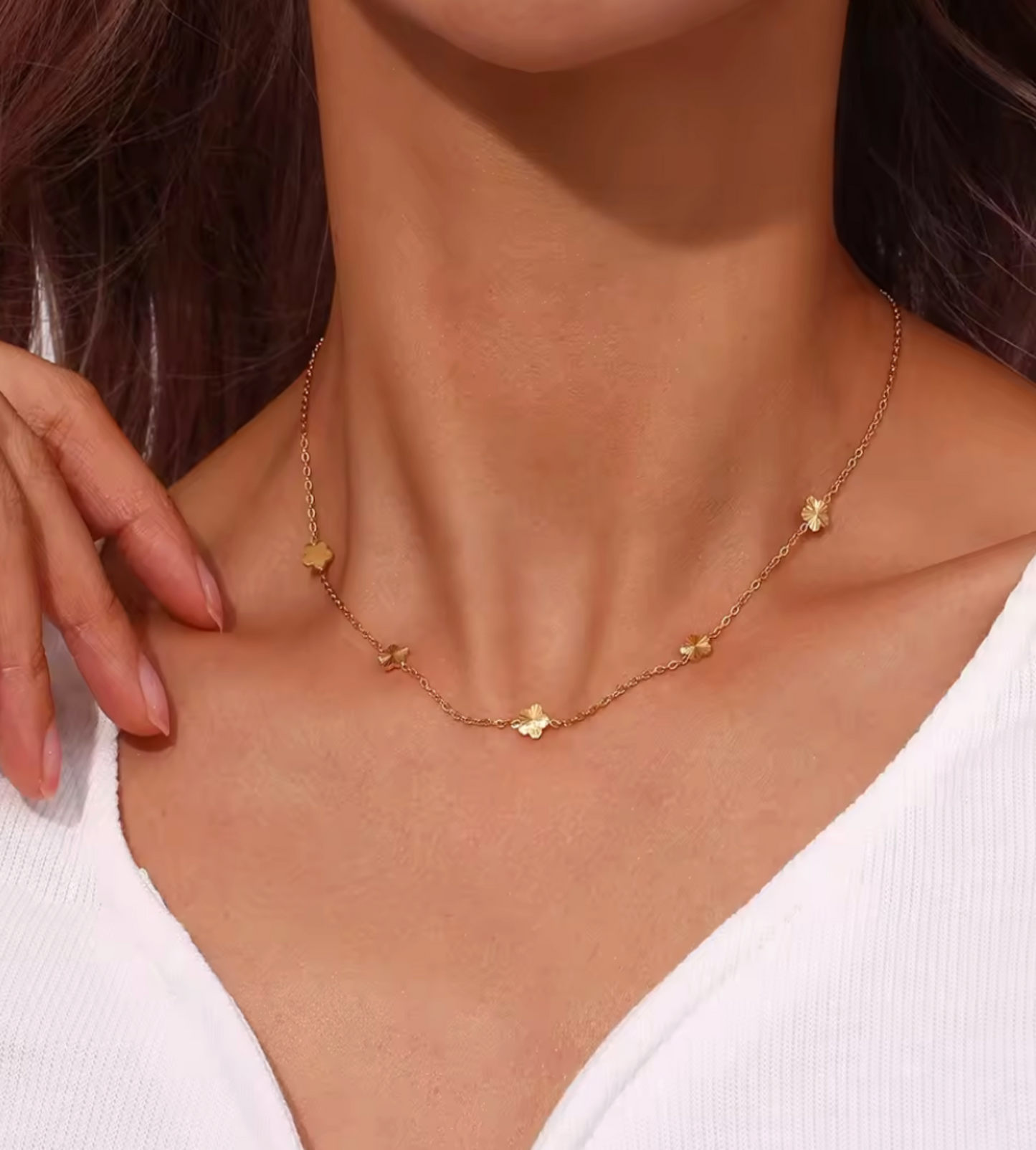 Minimalist Flower Charm Necklace