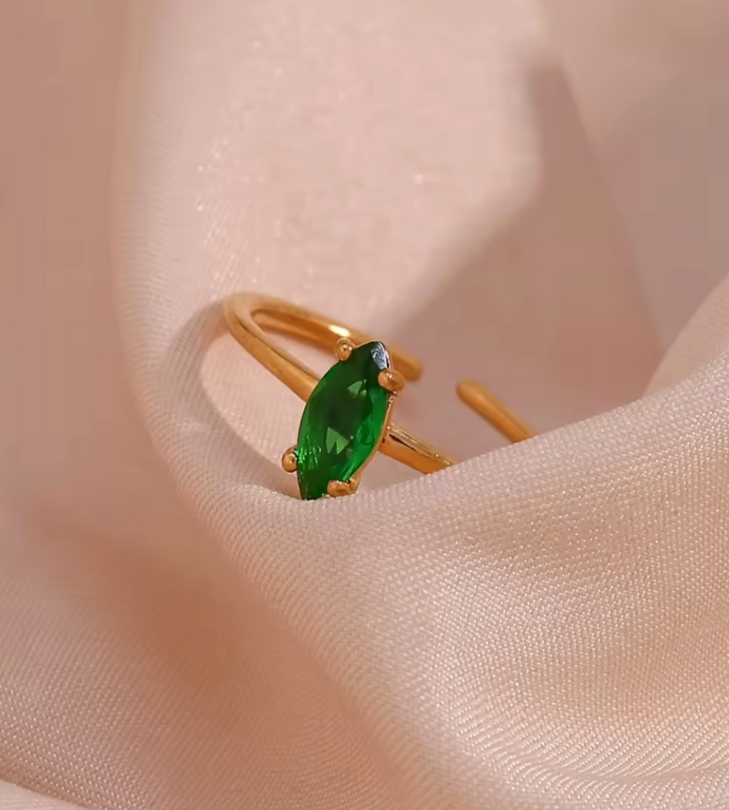 Minimalist Zircon  Adjustable Ring