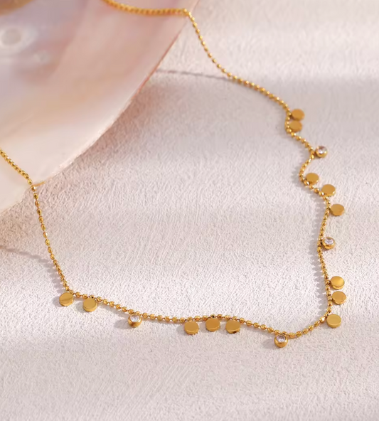 Modern Flat Disc Charm Necklace - Miromor
