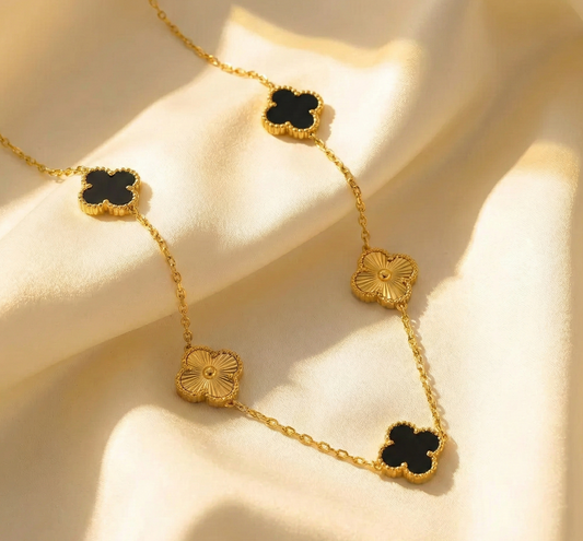 Black and Gold Clover Bracelet