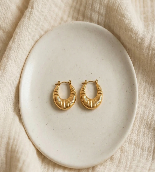 Retro Trend Fine Hoop Earrings
